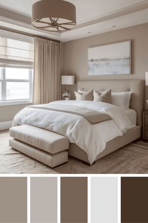 Here are 25 modern beige bedroom ideas that demonstrate how to effectively incorporate this neutral shade in different ways. Earthy Boho Bedroom, Warm Beige Bedroom, Modern Beige Bedroom, Beige Bedroom Ideas, Bench Drawing, Taupe Bedroom, Farmhouse Bedding Sets, Beige Palette, Beige Room