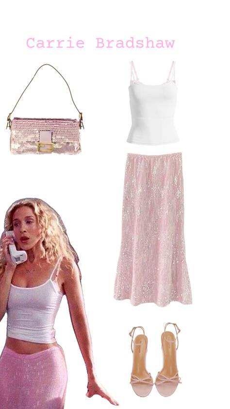 Carrie Bradshaw outfitinspo! #satc #sexandthecity #satcoutfit #carriebradshaw #carriebradshawstyle #outfits #fashion #nycfashion #nycgirl #oufitinspo #fashioninspo #samanthajones Carrie Bradshaw Dresses, Revamp Clothes, Carrie Bradshaw Outfits, Carrie Bradshaw Style, Vsco Outfits, Trashy Outfits, Fashion Magazine Layout, Carrie Dress, Famous Outfits