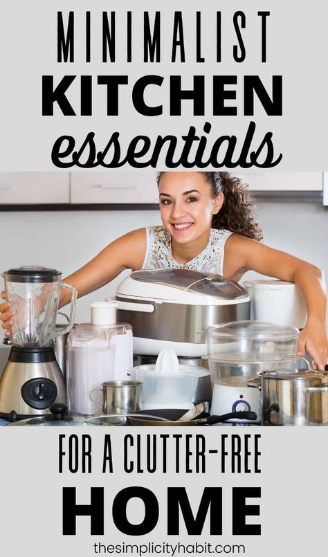 Minimal Kitchen Essentials, Kitchen Necessities List, Kitchen Items List, Minimalist Cooking, Minimalism Kitchen, Minimalist Kitchen Essentials, Kitchen Essentials List, Clutter Free Kitchen, Kitchen Set Up