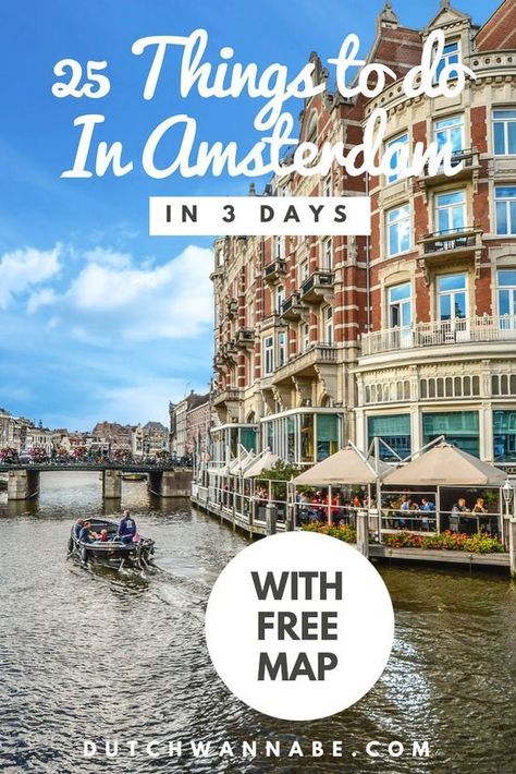 This 3 Day Amsterdam Itinerary is perfect for first-time visitors! It contains 25 things to do in Amsterdam + a free map. Find out more here! 3 Days In Amsterdam, Amsterdam Vacation, Amsterdam Itinerary, Things To Do In Amsterdam, To Do In Amsterdam, Dam Square, Perfect Things, Visit Amsterdam, Netherlands Travel