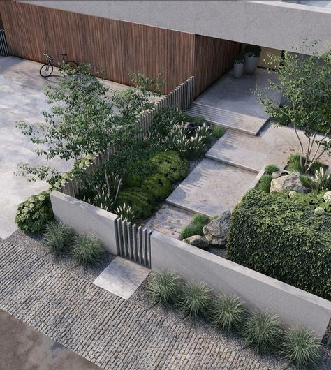 Landscape Design Plan, Outdoor Landscape Design, House Cladding, Courtyard Gardens Design, Instagram Landscape, Modern Backyard Landscaping, Front Garden Design, Outdoor Paradise, Front Landscaping