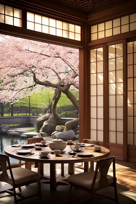 Asian Tea Room, Traditional Japanese House Interiors, Japanese Home Interior, Japanese Tea Room, Interior Design Japanese, Tea Room Design, Zen Furniture, Japanese Spa, Asian Interior Design