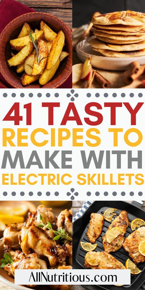 If you want meal ideas to make on your electric skillet, we have you covered. You can make everything from dinner recipes, healthy side dishes to desserts. Make the most of your skillet with these delicious and easy recipe ideas. Electric Skillet Meals Dinners, Electric Skillet Recipes Easy, Electric Skillet Meals, Easy Recipes To Try, Best Breakfast Ideas, Frying Pan Recipes, Skillet Desserts, Breakfast Skillet Recipes, Southern Foods