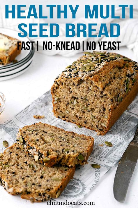 Multi Seed Bread, Multi Seed Bread Recipe, Creamy Matcha, Seeded Bread Recipes, Hard Bread, Multi Grain Bread, No Yeast Bread, Healthy Bread Recipes, Bread Maker Recipes