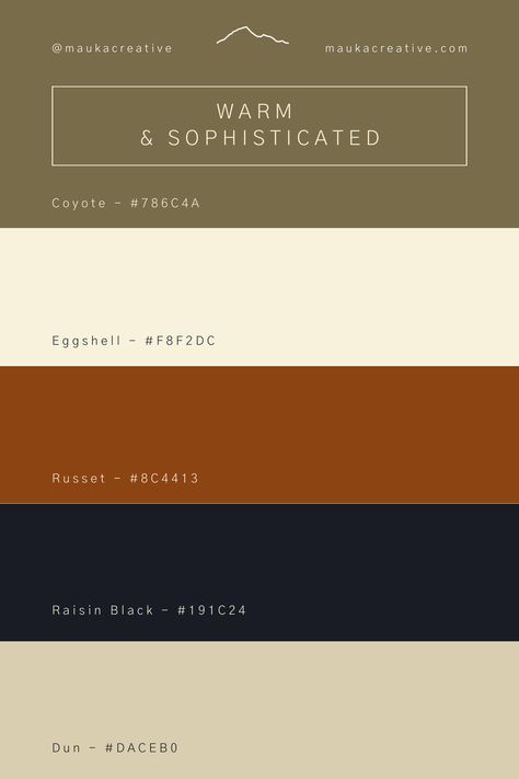 Sophisticated colour palette with warm, neutral tones for a luxury brand, high-end brand, elegant brand. Check out Mauka Creative for support with logo and brand idenity design! Neutral Luxury Color Palette, Luxury Brand Colours Palette, Colour Palette For Website Design, Vintage Luxury Color Palette, Premium Brand Color Palette, Neutral Brown Palette, Elegant Logo Color Palette, Branding Neutral Color Palette, High End Colour Palette