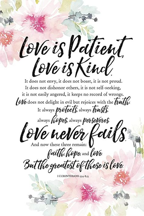 Love Is Patient Love Is Kind, Christian Family, Religious Wall Decor, Christian Wall Decor, Love Never Fails, Love Is Patient, Elegant Frame, Wood Plaques, Frame Wall