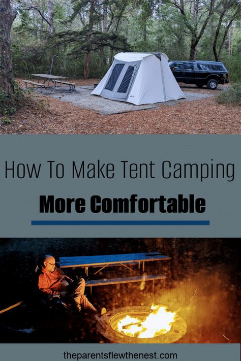 Tent camping can be a great way to connect with nature and have a fun outdoor adventure, but it can also be uncomfortable at times. Check out these 24 tips for making your tent camping experience more comfortable and enjoyable. Family Tent Camping Setup, Simple Tent Camping, How To Live In A Tent Full Time, Tent Camping With Kids, Tent Camping Aesthetic, Flying The Nest, Tent Living, Be Uncomfortable, Summer Fun For Kids