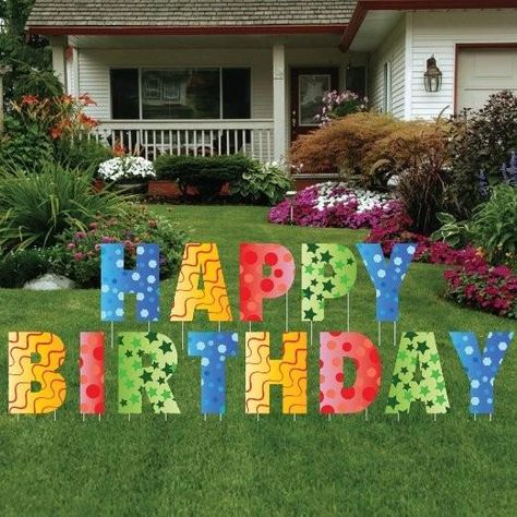 Happy Birthday Letters Yard Card - Free Shipping Happy Birthday Letters, Happy Birthday Yard Signs, Birthday Yard Signs, Birthday Cake Card, Happy Birthday Signs, Yard Cards, Happy Birthday Lettering, 23rd Birthday, 70th Birthday Parties