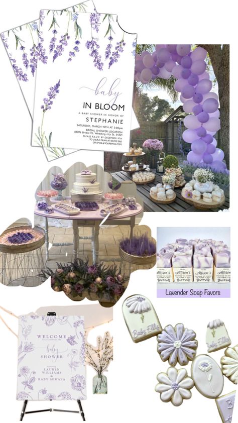 Lavender color lavender plant baby shower theme ideas Sage Green And Lavender Gender Reveal, Purple Theme Baby Shower Ideas, Baby Shower Lavender Theme, Lavender Gender Reveal, Lavender Theme Baby Shower Ideas, Violet Baby Shower Ideas, Purple And Green Baby Shower Ideas, Purple Theme Baby Shower, Plant Baby Shower Theme