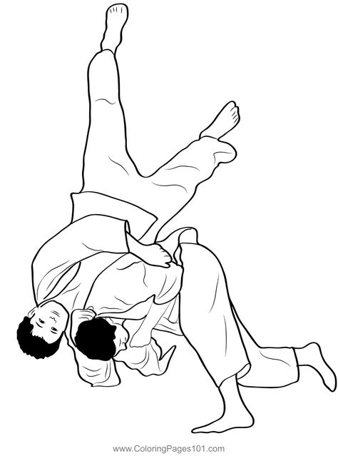 Japan Judo Coloring Page Judo Drawing, Judo Art, Olympic Judo, Sports Drawing, National Sports Day, Sports Drawings, Sports Day, Dark Art Illustrations, Colouring Book