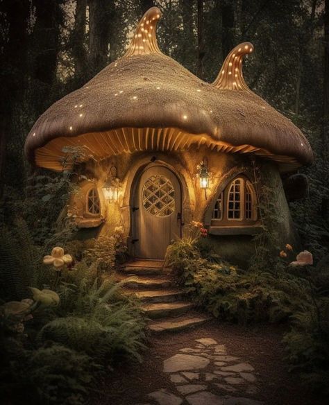 Casa Do Hobbit, Fairytale Houses, Beautiful Tree Houses, Dream Flower, Casa Hobbit, Fantasy Cottage, Fairytale House, Storybook Homes, Cool Tree Houses