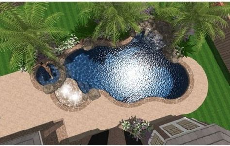 Tropical Pool Design, Freeform Pool Designs, Kidney Shaped Pool, Pool Design Ideas, Freeform Pools, Pool Landscape Design, Tropical Pool, Backyard Pool Landscaping, Dream Pools