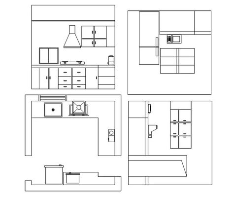 Kitchen Layout Drawing, Kitchen Elevation, Chimney Design, Kitchen Layout Plans, Autocad Blocks, Interior Architecture Drawing, Small Kitchen Layouts, Drawing Block, Cad Blocks