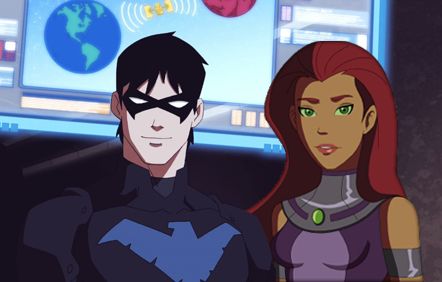 Starfire and Robin Nightwing Starfire, Young Justice Season 3, Starfire Dc, Night Wing, Robin Starfire, Star Fire, Nightwing And Starfire, Teen Titan, Red Robin