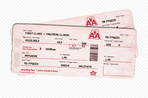 Plane Ticket Aesthetic, Ticket Aesthetic, Ticket Png, First Class Ticket, Travel Baggage, First Class Tickets, Airline Ticket, Travel Trailer Camping, Diy Travel Journal