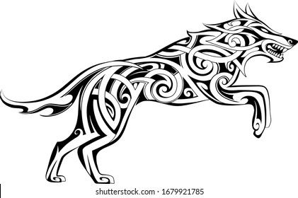 Tattoo Perro, Wolf Tattoo Traditional, Celtic Wolf Tattoo, Celtic Sleeve Tattoos, Celtic Animals, Celtic Wolf, Viking Tattoo Symbol, Art Viking, Rune Viking