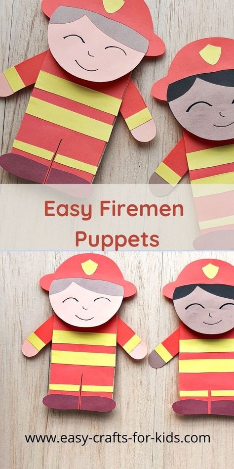 Community Helpers Preschool Crafts Firefighters, Firefighter Projects For Preschool, Firefighter Craft Kindergarten, Firefighter Arts And Crafts For Kids, Firefighters Theme Preschool, Firemen Crafts Preschool, Fireman Art Preschool, First Responder Crafts Preschool, Firefighter Template Free Printable