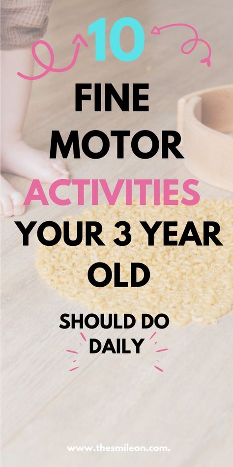 Fine motor skills are absolutely essential for child's development. Here are 10 fun activities for 3 year olds. These activities are easy to set up, Improves pincer grasp in kids and can be repeated again and again. #nopreptoddleractivities, #toddlers, #activitiesathome, #motorskill, #finemotorskills Toddler Activities Under 2, Fine Motor Activities For Toddlers, Motor Activities For Toddlers, Indoor Toddler Activities, Toddler Fine Motor Activities, Prewriting Skills, Preschool Fine Motor Activities, Indoor Activities For Toddlers, Fine Motor Activity