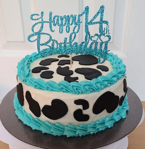 Birthday Cake 14th, Cow Print Birthday Cake, Country Birthday Cakes, Cow Print Cakes, Western Birthday Cakes, Cowgirl Birthday Cakes, Cow Birthday Cake, Cow Print Birthday, 14th Birthday Party Ideas