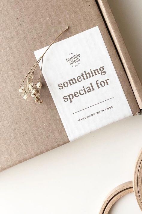 Inspo time! ✨ Take a peek at @humblestitchstudio's rustic, earth packaging using the noissue Eco Friendly Gift Box and Custom Paper Sticker. Combine stock and custom products to create a standout packaging for your business today! 👋🏻 Mystery Box Design Ideas, Sticker Box Package Design, Box Sticker Design, Eco Friendly Packaging Ideas, Earth Packaging, Gift Box Packaging Design, Gift Box Sticker, Toasted Sugar, Rustic Packaging