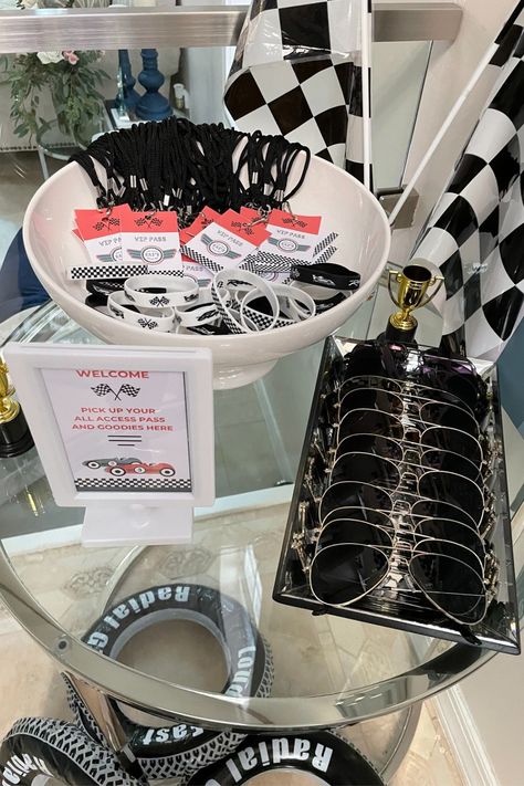 Race Car Theme Decorations, Race Car Graduation Party, Car Birthday Party Table Decor, Fast One 1st Birthday Party Theme, Vintage Race Car Centerpiece, Hot Wheels Birthday Favors, Car Race Birthday Theme, Fast One Party Theme, Two Fast Race Car Birthday