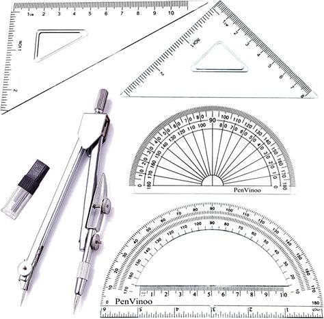 AmazonSmile : Student Drawing Compass Math Geometry Tools (5 pcs-Compass-Silver) : Office Products Compass Math, Compass Drawing Tool, Drafting Compass, Compass Tool, Architect Tools, Math Drawing, Triangle Ruler, Drafting Tools, Student Drawing