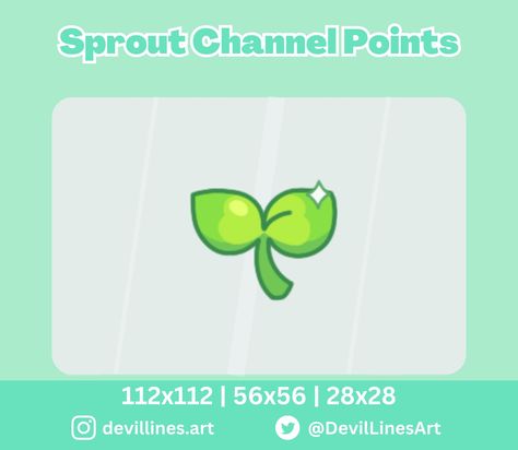 Leaf Sprout Point Twitch | Channel Point | Emote | Badges | Ready To Use for Twitch / Discord etc. by DevilLines on Etsy Channel Branding, Twitch Channel, Discount Coupon, Sprouts, Drawing And Illustration, Transparent Background, Digital Drawing, Drawing Illustrations