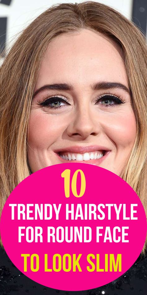 Trendy Hairstyle For Round Face Hairstyles For Broad Face, Hairstyles For Big Faces For Women, Hairstyle For Heavy Face, Hairdo For Square Face, Heavy Face Hairstyles, Hairdos For Round Faces, Hairstyles That Make Your Face Thinner, Hairstyle To Slim Your Face, Haircuts That Slim Your Face