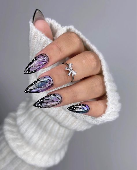 Purple Nail, Butterfly Nail Designs, Butterfly Nails, Purple Nail Designs, Happy Nails, Butterfly Nail, Cat Kuku, Rainbow Nails, Nail Designs Glitter