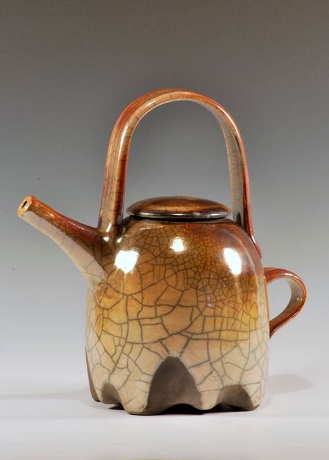 Another raku tea pot from the April firing.... White crackle glaze with a ferric chloride treament Teapot Shapes, Fire Clay, Crackle Glaze, Ceramic Teapots, Tea Pot, Tea Pots, Glaze, Tea, Ceramics