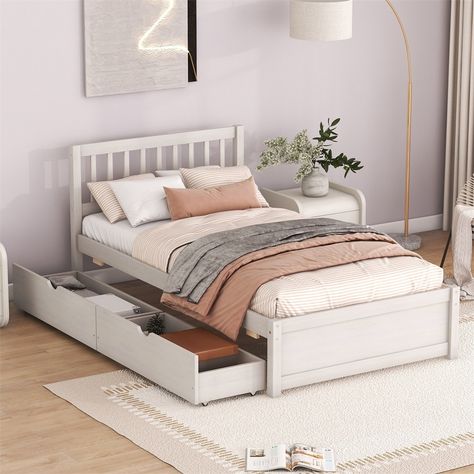 Wooden Platform Bed, Twin Platform Bed, Bed Storage Drawers, Platform Bed With Storage, Twin Bed Frame, Bedroom Furniture Stores, Bed Frame With Storage, Bed With Drawers, Wood Platform Bed