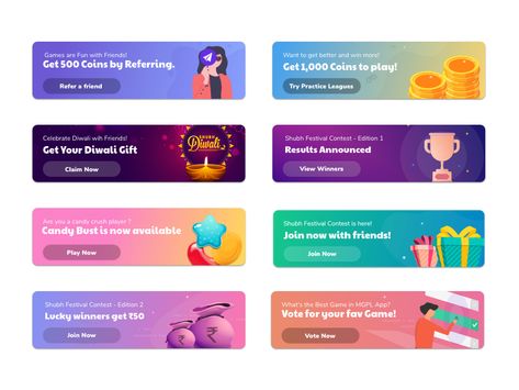 Banners in Mobile UI | Gamification ui dribbble shot typography design illustration clean design app design ui design banner ad banners Healthcare Ads, Website Banner Design, Mobile Banner, Card Ui, Banner Design Inspiration, Promotional Banners, V Neck Shirts, Banner Ads Design, Gaming Banner