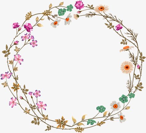 Flower Border Design Simple, Floral Circle Border, Trin For Trin Tegning, Flower Vine Tattoos, Circle Border, Texture Png, Circle Clipart, Vine Border, Flower Png Images