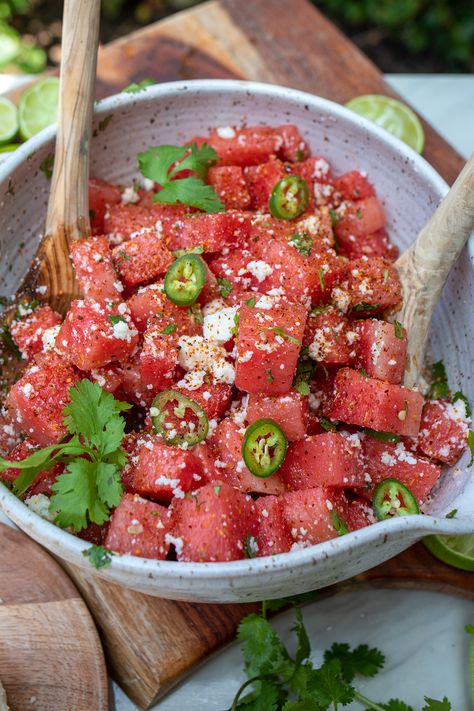 Watermelon Feta Mint Salad, Spicy Watermelon, Recipes Salads, Chili Lime Seasoning, Watermelon Feta Salad, Mint Salad, Watermelon And Feta, Seafood Stew, Summer Meals