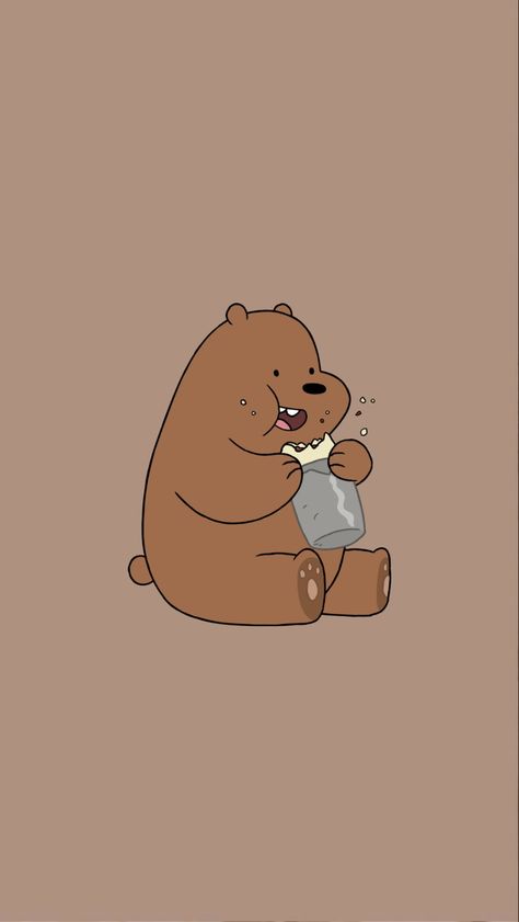 Brown Cartoon Wallpaper, We Bare Bears Brown Bear, Cute Brown Bear Cartoon, Brown Bear Wallpaper, Panda Bears Wallpaper, Teddy Bear Cartoon, Disney Princess Characters, We Bare Bears Wallpapers, Bear Paintings