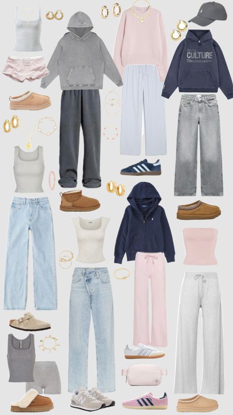 December School Outfits, Outfit Inspo College Girl, Basic Outfit Collage, That Girl Wardrobe, Outfits To Wear To Class College, Cute Easy Outfits For School, Basic Girl Outfit, Flight Outfit, Outfit Collages