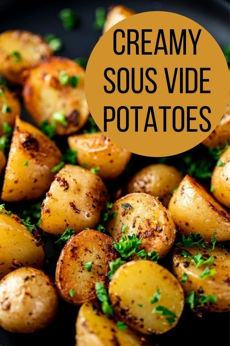 Sous Vide Potatoes, Instant Pot Sous Vide, Sous Vide Vegetables, Mini Potatoes, Sous Vide Recipes, Sous Vide Cooking, Easy Side Dish, Garlic Butter, Side Dishes Easy