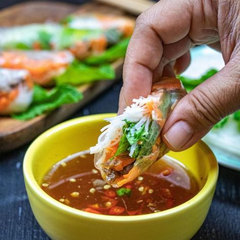 Spring Roll Dipping Sauce, Vietnamese Sauce, Vietnamese Fresh Spring Rolls, Vietnamese Rolls, Spring Roll Sauce, Recipes With Fish Sauce, Vietnamese Spring Rolls, Spicy Dipping Sauce, Fresh Spring Rolls