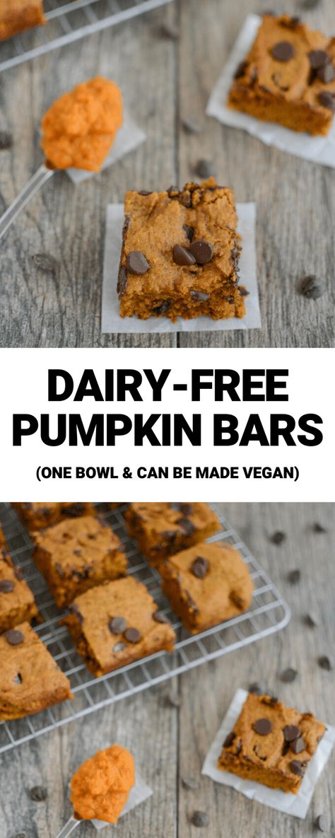 Dairy Free Pumpkin Bars, Dairy Free Pumpkin Dessert, Gluten Free Pumpkin Desserts, Mspi Recipes, Dairy Free Thanksgiving, Easy Pumpkin Dessert, Dairy Free Pumpkin, Pumpkin Bars, Dairy Free Dessert