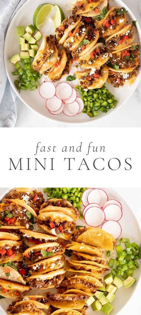 Mini Beef Tacos, Mini Taco Appetizer, Mini Tacos Recipe, Mini Aperitivos, Mini Chicken Tacos, Taco Appetizers, Taco Bites, Mexican Appetizers, Mini Appetizers