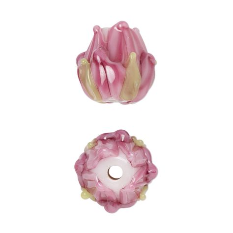 Bead, lampworked glass, opaque multicolored, 15x14mm flower. Sold per pkg of 2. Ceramic Fiber, Fire Mountain Gems And Beads, Fire Mountain, Pink Dark, Fire Mountain Gems, Flower Beads, Glass Material, Lampwork Beads, Free Items