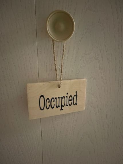 Occupied Sign, Sign For Bathroom, Dishwasher Sign, Bathroom Door Sign, Light Box Sign, Nightstand Decor, Office Door, Wooden Light, Fish Wall Art