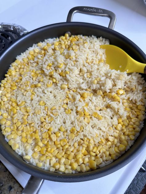 White Rice And Corn, White Rice With Corn, Hot Buttered Corn Rice, Perfect White Rice On The Stove, How To Spice Up White Rice, Spicy Rice Recipe, Rice With Cumin Seeds, Rice And Corn Recipe, Rice With Corn