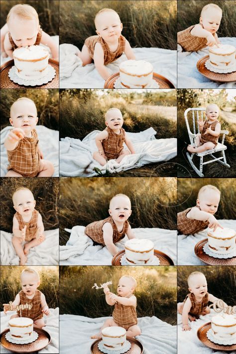 Cake smash photo. Outdoor cake smash, boho cake smash, neutral outfit photos. Puyallup, WA photographer. Maternity, birth, fresh 48, lifestyle newborn, family photography. 1st Birthday Cake Smash Outdoors, Fall Outdoor Cake Smash, Lifestyle Cake Smash Session, 1 Year Cake Smash Photoshoot, Backyard Cake Smash, Natural Cake Smash, Diy Smash Cake Photoshoot Outdoor, Smash Cake Outdoor Photos, Lifestyle Cake Smash