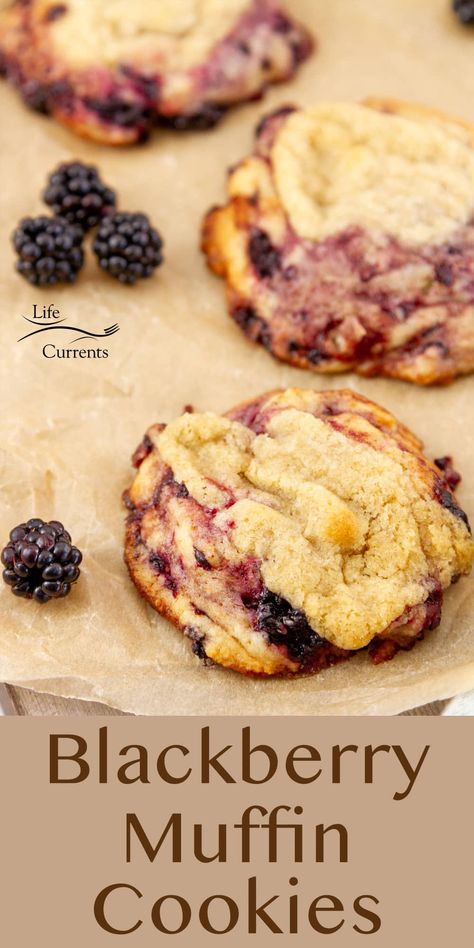 Blackberry Muffin Cookies have a delightful soft buttery texture, that’s bursting with fresh blackberries and marbled with blackberry jam. Blackberry Dessert Recipes, Muffin Cookies, Blackberry Muffin, Blackberry Dessert, Cobbler Recipes Easy, Amazing Cookie Recipes, Ballerinas Shoes, Blackberry Recipes, Jam Cookies