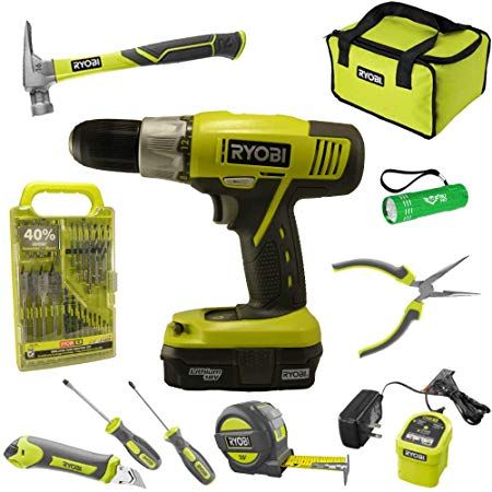 Gift Ideas For Family Members, Ryobi Battery, Tools Logo, Battery Drill, Tool Logo, Ryobi Tools, Tools Art, Woodworking Power Tools, Drill Set