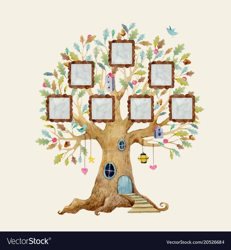 Family Trees Ideas For School, Family Tree Kids, Family Tree Ideas For Kids, Forest Tree House, Family Tree House, Family Tree Clipart, Family Tree For Kids, Family Tree Craft, Family Tree With Pictures