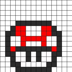 Small Square Perler Bead Mario Mushroom Perler Bead Pattern | Bead Sprites | Characters Fuse Bead Patterns Mario Mushroom Perler, Square Drawings, Mario Perler Beads, Mushroom Perler, Perler Bead Mario, Arte Nerd, Pixel Beads, Fuse Bead Patterns, Pony Bead Patterns