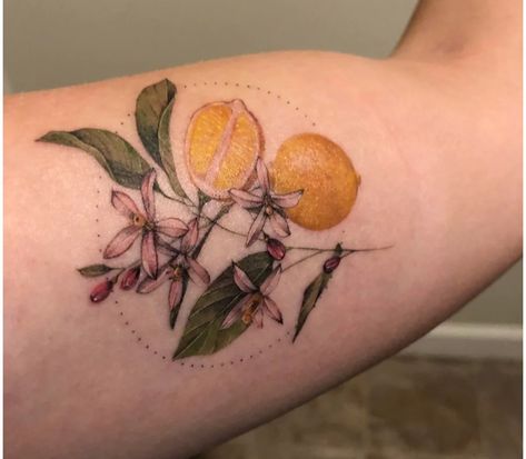 Lemon branch tattoo Lemon Branch Tattoo, Lemon Tree Branch, Lemon Tattoo, Italy Tattoo, Lemon Branch, Second Tattoo, Fruit Tattoo, Me Tattoo, Neotraditional Tattoo