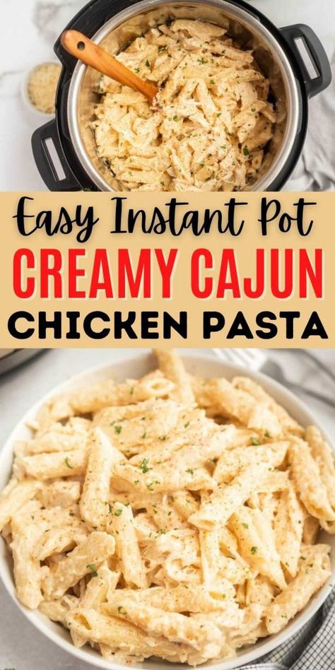 Quick Instapot Chicken Recipes, Instant Pot Recipes Cajun Chicken Pasta, Chicken Pasta Recipes Instapot, Instapot Creamy Italian Chicken, Cajun Chicken Alfredo Instant Pot, Creamy Cajun Chicken Pasta Instant Pot, Frozen Chicken Instant Pot Recipes Pasta, Instapot Chicken Alfredo Pasta, Instapot Meals With Chicken